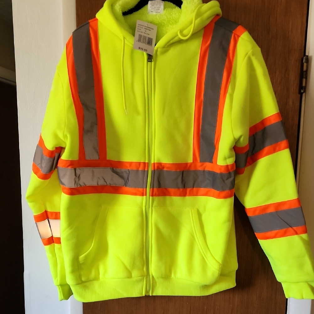 Adult Neon Yellow Safety Hoodie